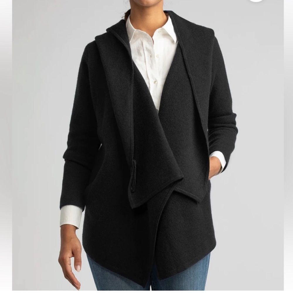 Margaret O’Leary St Claire cashmere wrap sweater open cardigan size S